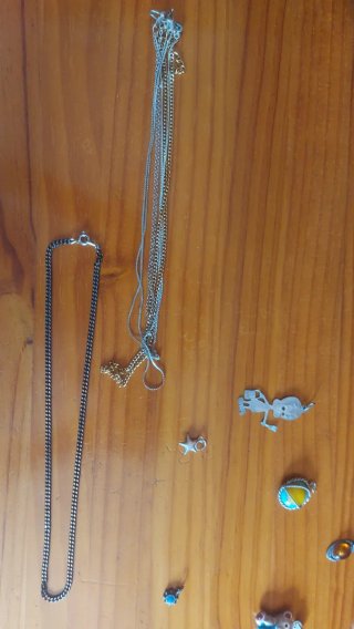 Lote Colgantes y cadenas varios Plata