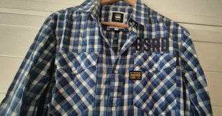 Camisa G-Star Raw cuadros azul y blanco