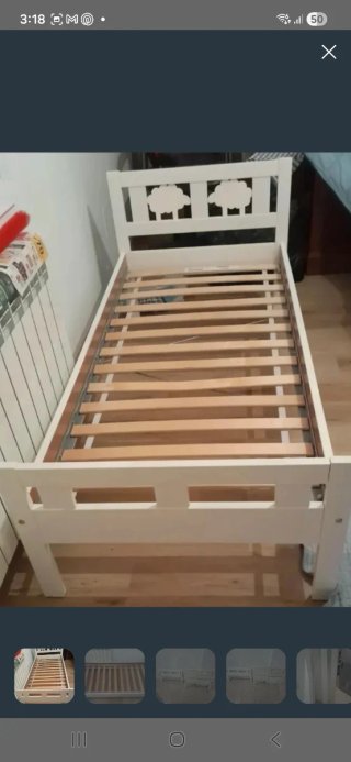 Cama infantil blanca  IKEA kritter 70 x 160 cm