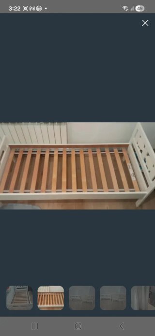 Cama infantil blanca  IKEA kritter 70 x 160 cm