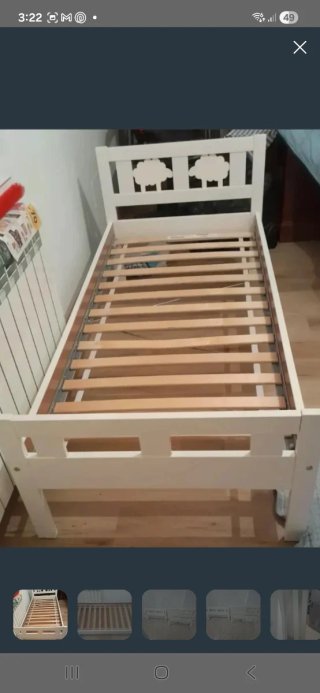 Cama infantil blanca  IKEA kritter 70 x 160 cm