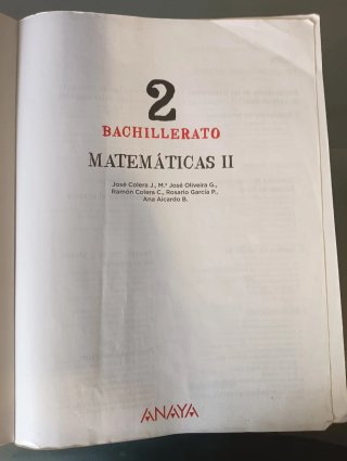 Matemáticas II. 2o de Bachillerato