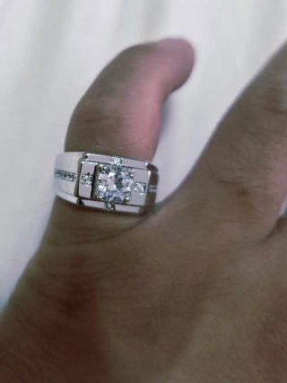 Anillo de Plata 925 de Caballero /Brillante