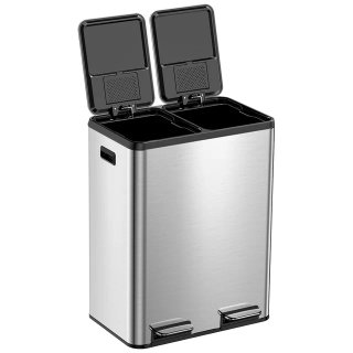 Cubo Basura Cocina Acero Inoxidable 50L
