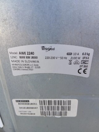 Lavadora Whirlpool 6kg - 1000 rpm