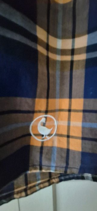 Camisa El Ganso cuadros azul y naranja