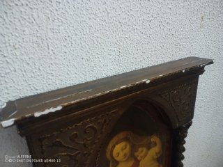 Retablo madera antiguo Virgen Niño