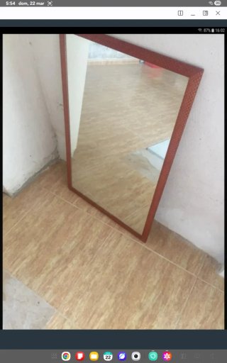OCASION Espejo Madera Marrón 85x55cm