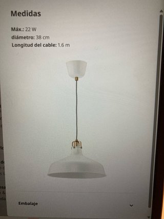 Lámpara Techo IKEA Ranarp Blanca
