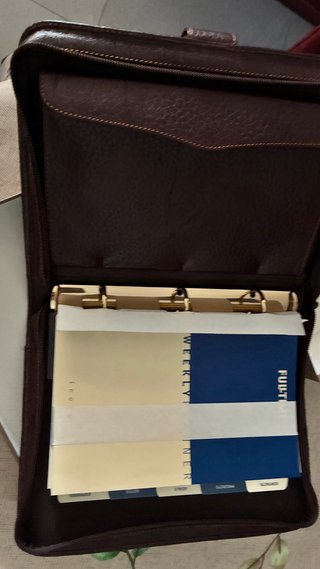 Agenda A4 PIEFFE in vera pelle cognac –