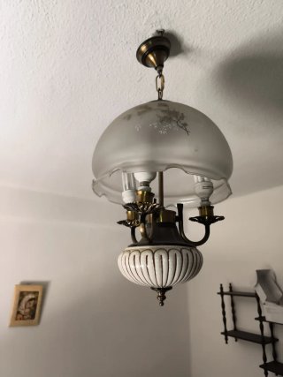 Lámpara colgante vintage dorada