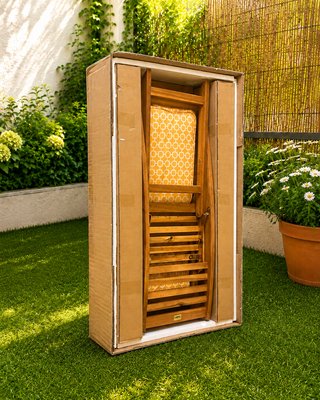 Mesa y 2 Sillas Jardín Beliani Madera