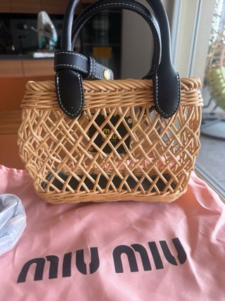 Borsa paglia e pelle