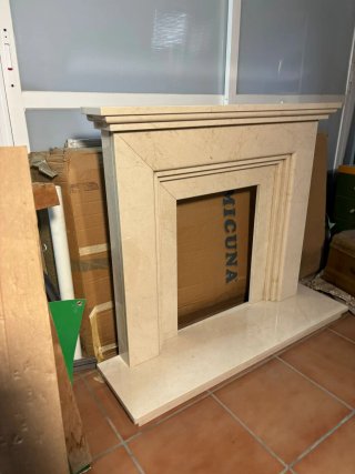 Frontal Chimenea Mármol Crema Marfil Nuevo