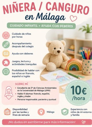 Niñera / canguro en Málaga
