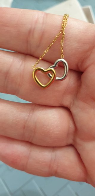 Collana Cuori Intrecciati Oro e Argento