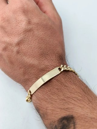 Pulsera Esclava Oro 18kt cadena estilo cubana