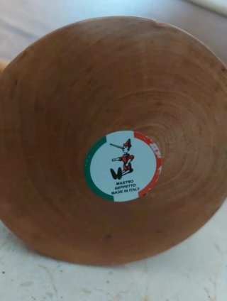 Lapicero y peonza de madera pinocho