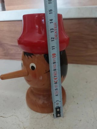 Lapicero y peonza de madera pinocho
