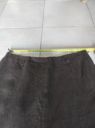 Gonna lunga marrone in lino