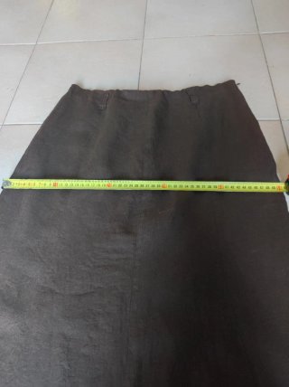 Gonna lunga marrone in lino
