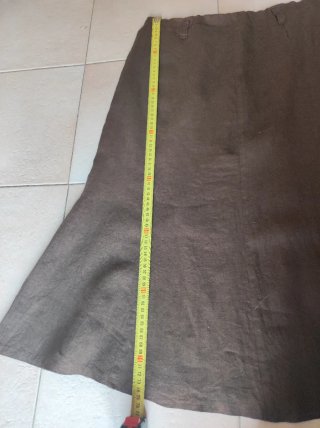Gonna lunga marrone in lino