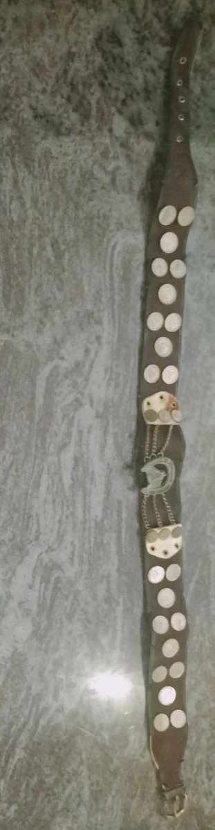 Cinturón de piel con monedas de Argentina