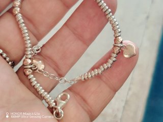 Bracciale Argento 925 Bicolore Cuore e Quadrifogli