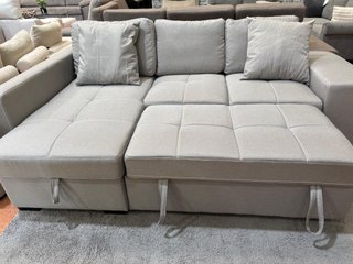 Sofá Cama Chaise Longue Gris con Arcón