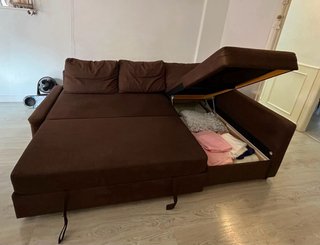Sofá modular marrón tela