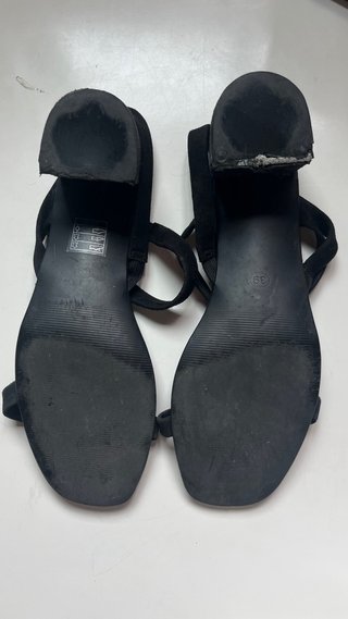 Sandalias negras tacón bajo talla 39