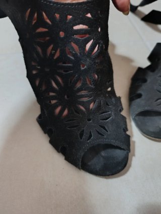 Sandali donna neri con lacci