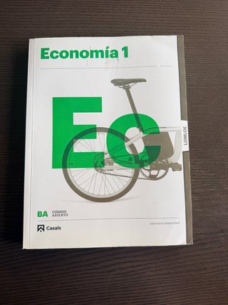 Libro Economía de casals, primero de bachillerato.