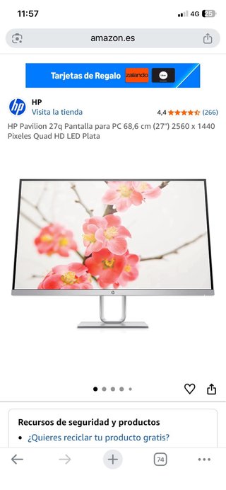 Monitor HP Pavilion 27q ultradelgado para PC