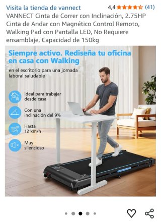 Cinta de Correr VANNECT 2.75HP LED 150kg