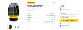 Neumáticos Pirelli P7 245/50R19 105W BMW