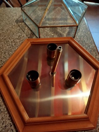 Lámpara de techo de cristal y metal