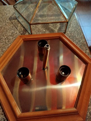 Lámpara de techo de cristal y metal