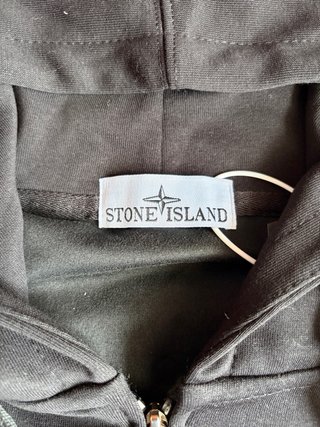 Stone Island Zip Hoodie Preta – Excelente Estado
