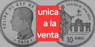 Moneda 10 Euro Carlos III 2016 RRR