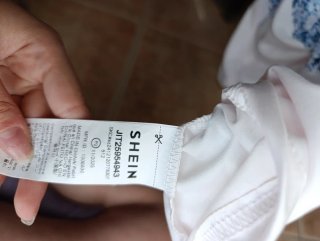 Vestido azul manga larga estampado
