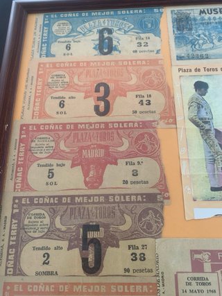 Cuadro Antiguo Entradas Corridas de Toros