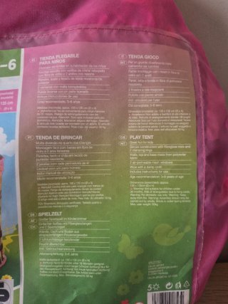 Tienda de campaña infantil plegable