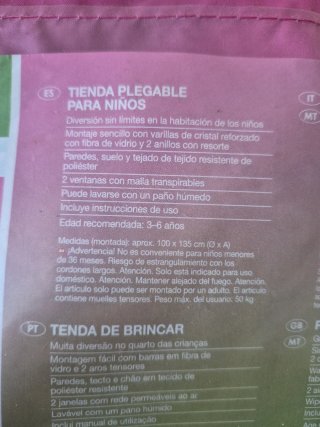 Tienda de campaña infantil plegable