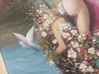 Dipinto con putti e fiori