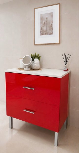 Mueble de baño rojo