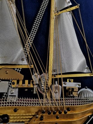 Maravilloso cuadro gigante galeón metalico años 70