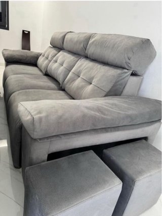 Sofá modular gris de tela