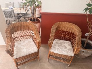 Conjunto de mimbre vintage