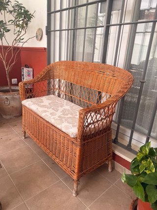 Conjunto de mimbre vintage
